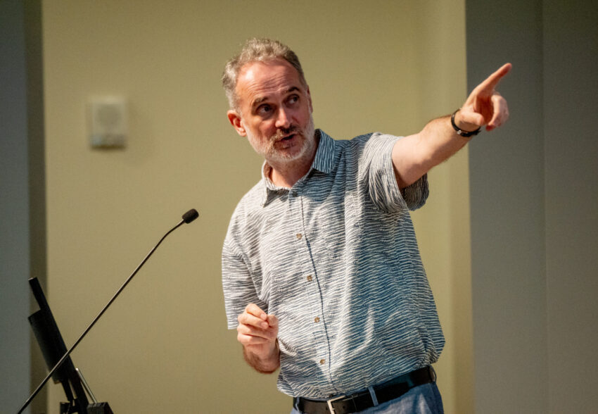The writer and biologist David George Haskell  gave an Earth Day lecture presented by the Willson Center and the Special Collections Libraries in partnership with the Odum School of Ecology, the department of English, and the Creative Writing Program. Haskell's latest book, How Flowers Made Our World: The Story of Nature’s Revolutionaries, was published in March 2026.