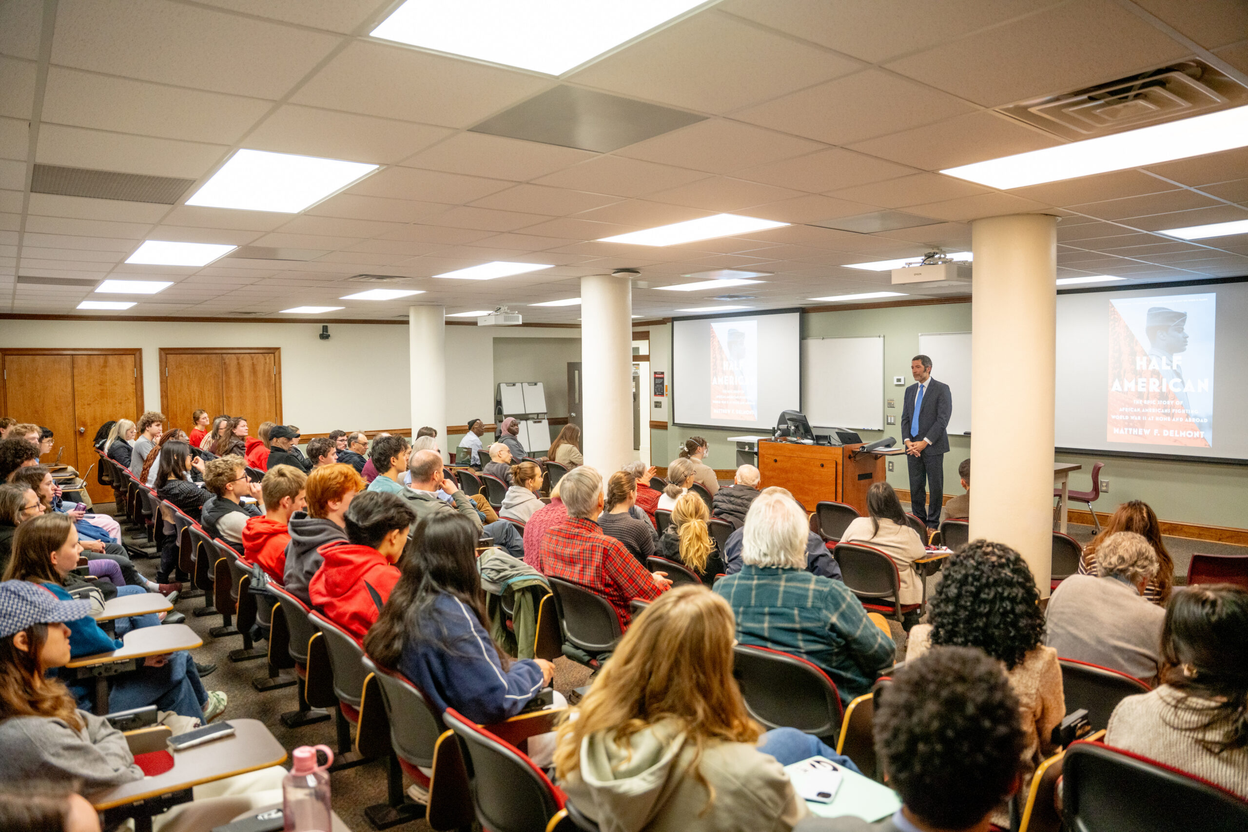 Matthew Delmont, Frank J. Guarini Associate Dean of International Studies and Interdisciplinary Studies and the Sherman Fairchild Distinguished Professor of History at Dartmouth University, gave the inaugural Dr. John H. Morrow and Dr. Diane B. Morrow Lecture, "Half American: The Heroic Story of African Americans Fighting World War II at Home and Abroad.”