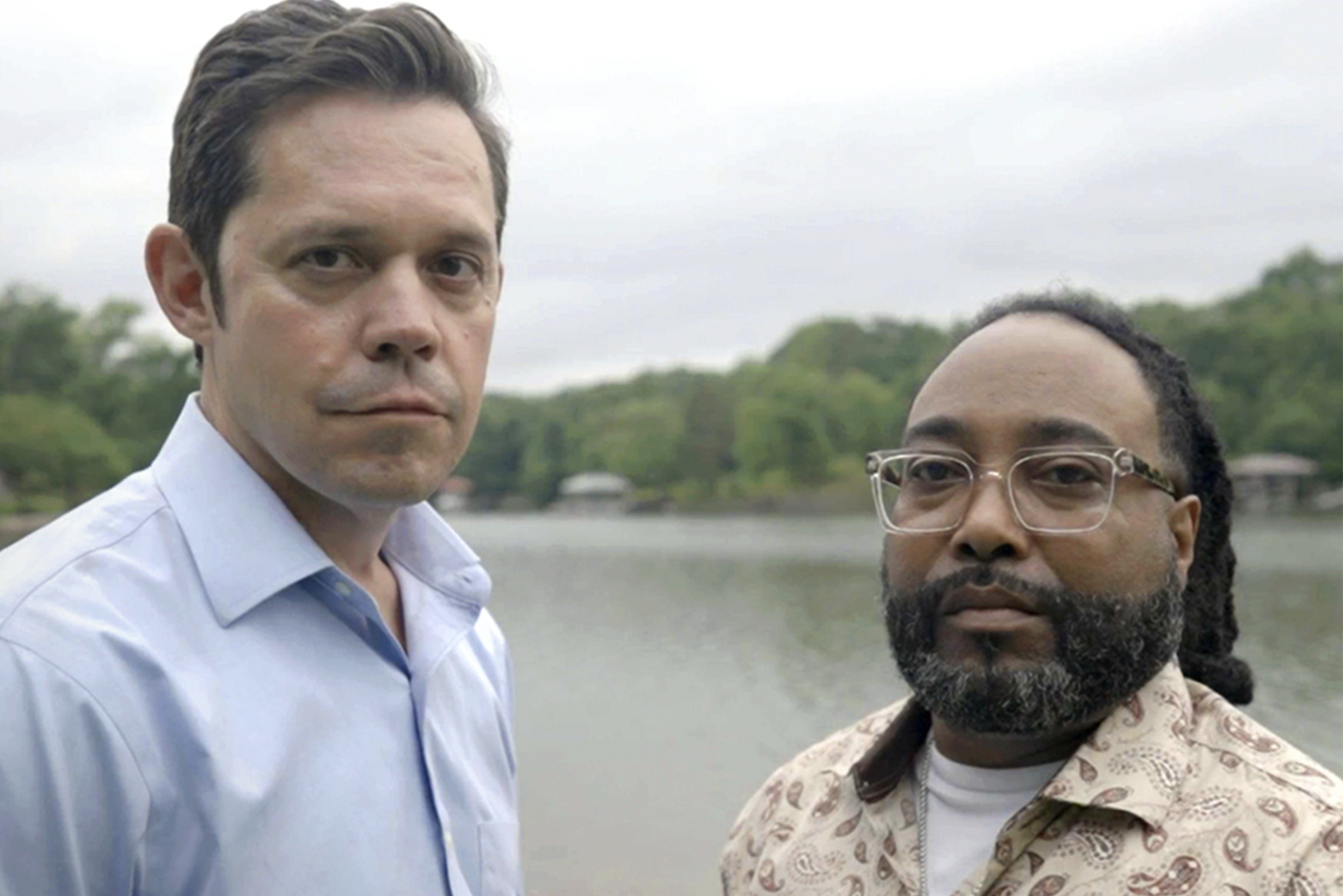 The Willson Center supports Special Events each academic year outside of its recurring grant-funded programs. These events are hosted and sponsored either by the Willson Center itself, or in collaboration with on- and off-campus partners.
Spenser Simrill (PhD English, UGA; left) is descended from slaveholders. Michael Simril (right), from people they enslaved. Together, they have researched their York County, South Carolina roots to embark upon an extraordinary journey of reconciliation and healing. The Willson Center and a host of UGA and community partners presented a free, public screening and discussion of their documentary, "The Simril(l)s: A Family in Black and White," attended by members of both Simril(l) families.